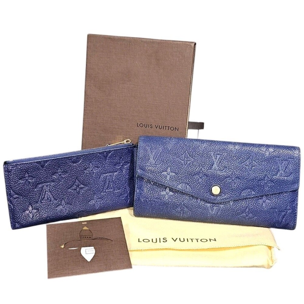 Louis Vuitton Monogram Empreinte Portefeuille Curieuse Blue Long Wallet Pouch